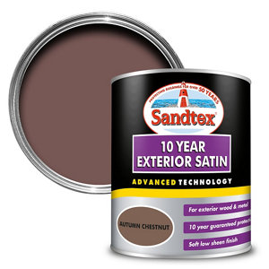 Sandtex 10 year Autumn chestnut Satin Metal & wood paint  750ml