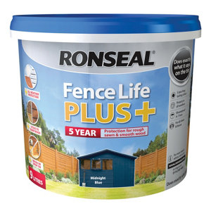 Ronseal Fence life plus Midnight blue Matt Fence & shed Wood treatment  9L