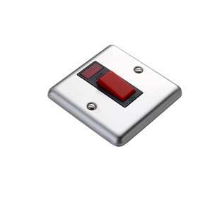 Volex 45A Stainless steel effect Cooker Switch