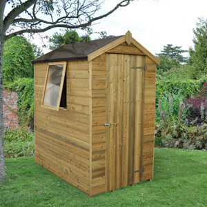 Forest Garden 6x4 Apex Pressure treated Tongue & groove Wooden Shed with floor