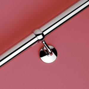 Modern Polished Stainless steel Rounded Handrail  (L)1.2m (W)40mm