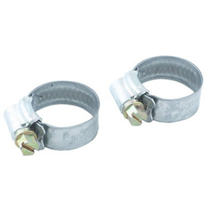 Image of Eliza Tinsley Zinc-plated Steel Worm drive 18mm- 25mm Hose clip Pack of 2
