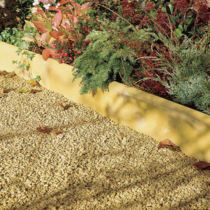 Image of Contemporary Double sided Buff Paving edging (H)150mm (W)600mm (T)50mm