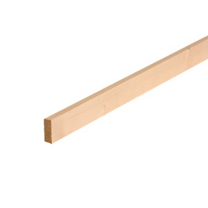 Smooth Planed Square edge Whitewood spruce Timber (L)2.4m (W)34mm (T)27mm  Pack of 4