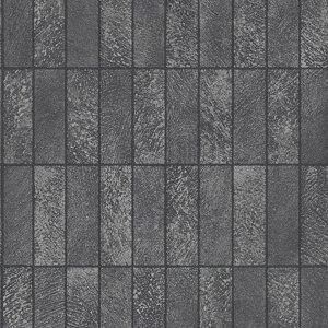 Holden décor Black Tile Textured Wallpaper