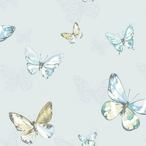 Holden Décor K2 Blue & teal Butterfly Glitter effect Smooth Wallpaper