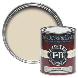 Farrow & Ball Estate Lime white No.1 Eggshell Metal & wood paint  0.75L