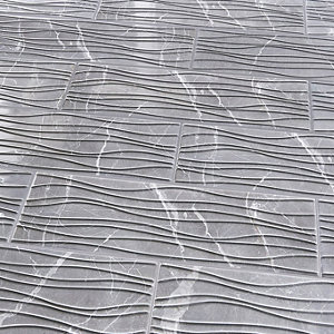 Image of Elegance Grey Gloss 3D decor Marble effect Ceramic Wall tile Pack of 7 (L)600mm (W)200mm