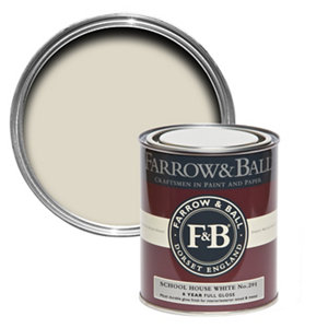 Farrow & Ball School house white No.291 Gloss Metal & wood paint  0.75L