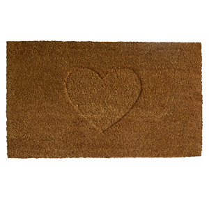 Image of Colours Rudia Heart Natural Coir Door mat (L)0.75m (W)0.45m