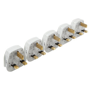 Diall 13A White Plug  Pack of 5