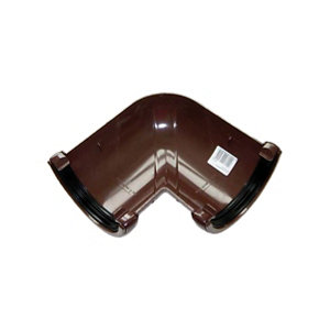 Image of FloPlast Brown Half round 90° Gutter angle (Dia)112mm