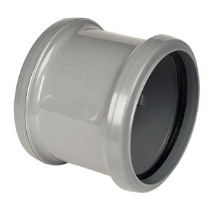 Image of FloPlast Grey Push-fit Underground drainage Coupler (Dia)110mm