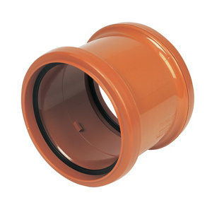 Image of FloPlast Terracotta Push-fit Underground drainage Coupler (Dia)110mm