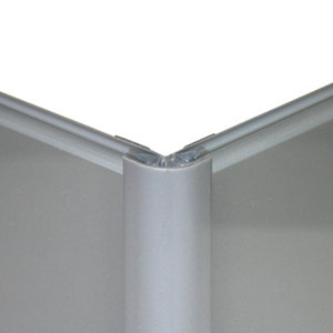 Image of Vistelle Grey Panel external corner joint (L)2500mm (W)25mm