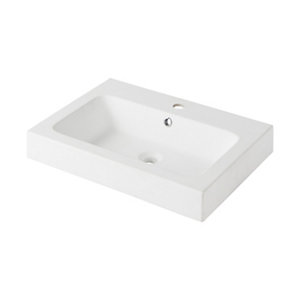 GoodHome Duala Resin Worktop with integrated basin Central (W)600mm