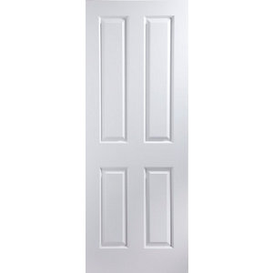 4 panel Primed White LH & RH Internal Door  (H)2040mm (W)726mm