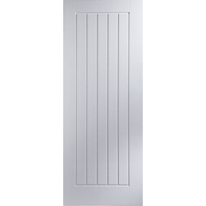 Cottage Primed White Woodgrain effect LH & RH Internal Door  (H)1981mm (W)838mm