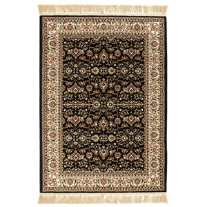 Image of Colours Helina Persian Beige & black Rug (L)1.7m (W)1.2m
