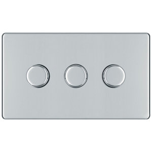 Image of Colours 2 way Triple Chrome effect Dimmer switch