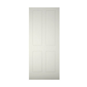 Image of 4 panel Primed White LH & RH External Front Door (H)1981mm (W)838mm