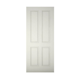 Image of 4 panel Primed White LH & RH External Front Door (H)2032mm (W)813mm