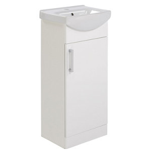Ardenno Gloss White Cloakroom vanity unit & basin set  (W)400mm
