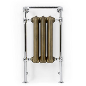 Image of Terma Plain Antique Brass Towel warmer (H)940mm (W)490mm