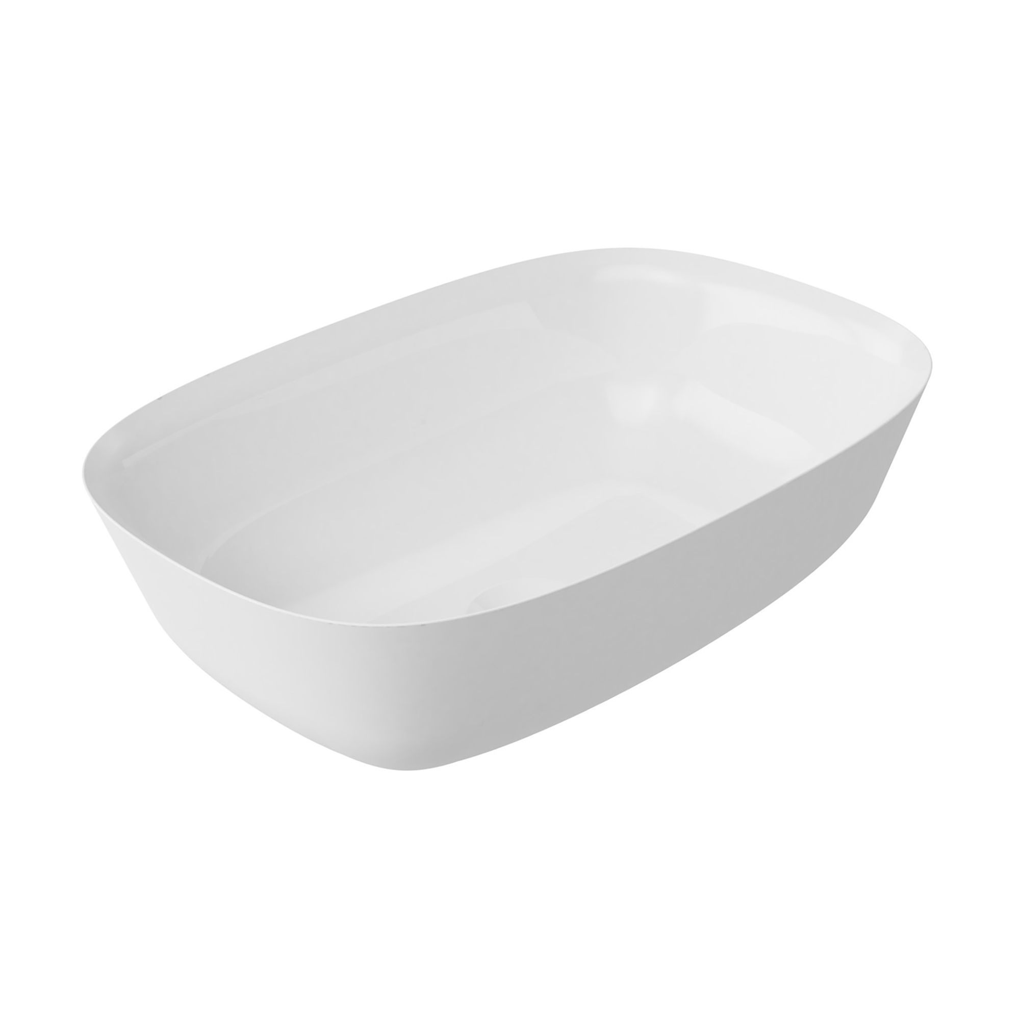 * Welburn White Rectangular Single Counter top Basin (W)46cm