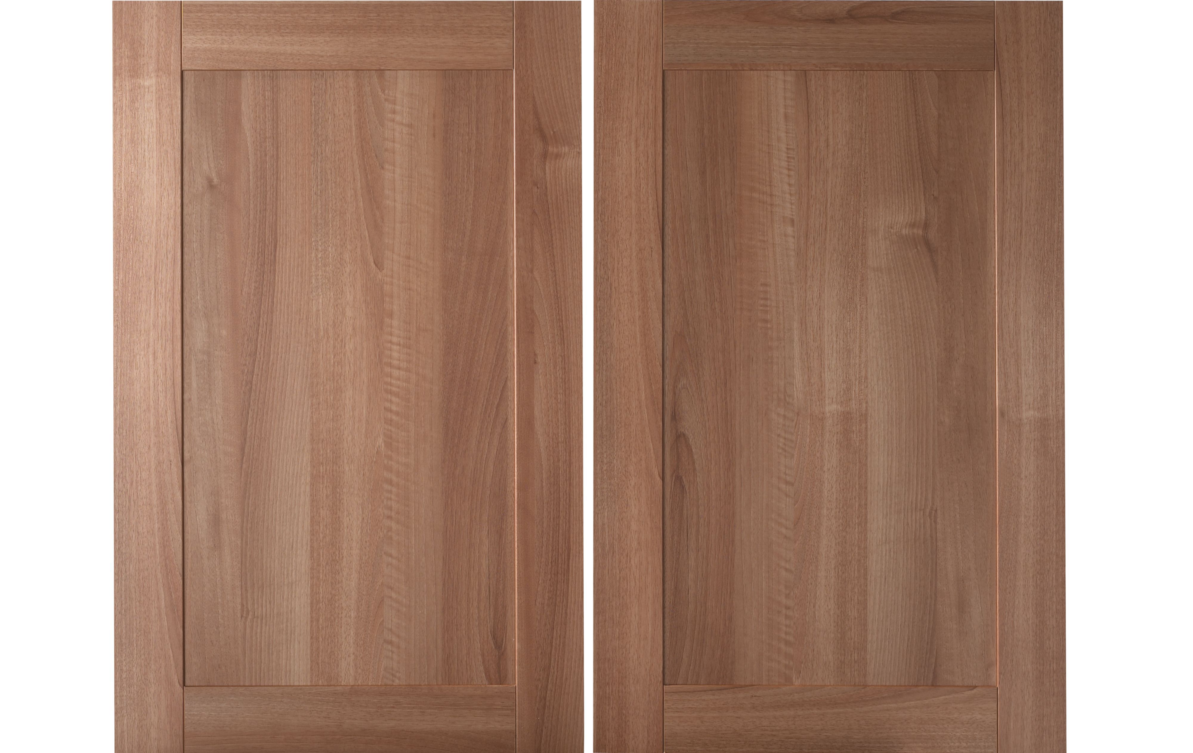 IT Kitchens Westleigh Walnut Effect Shaker Larder door (W)600mm, Set of
