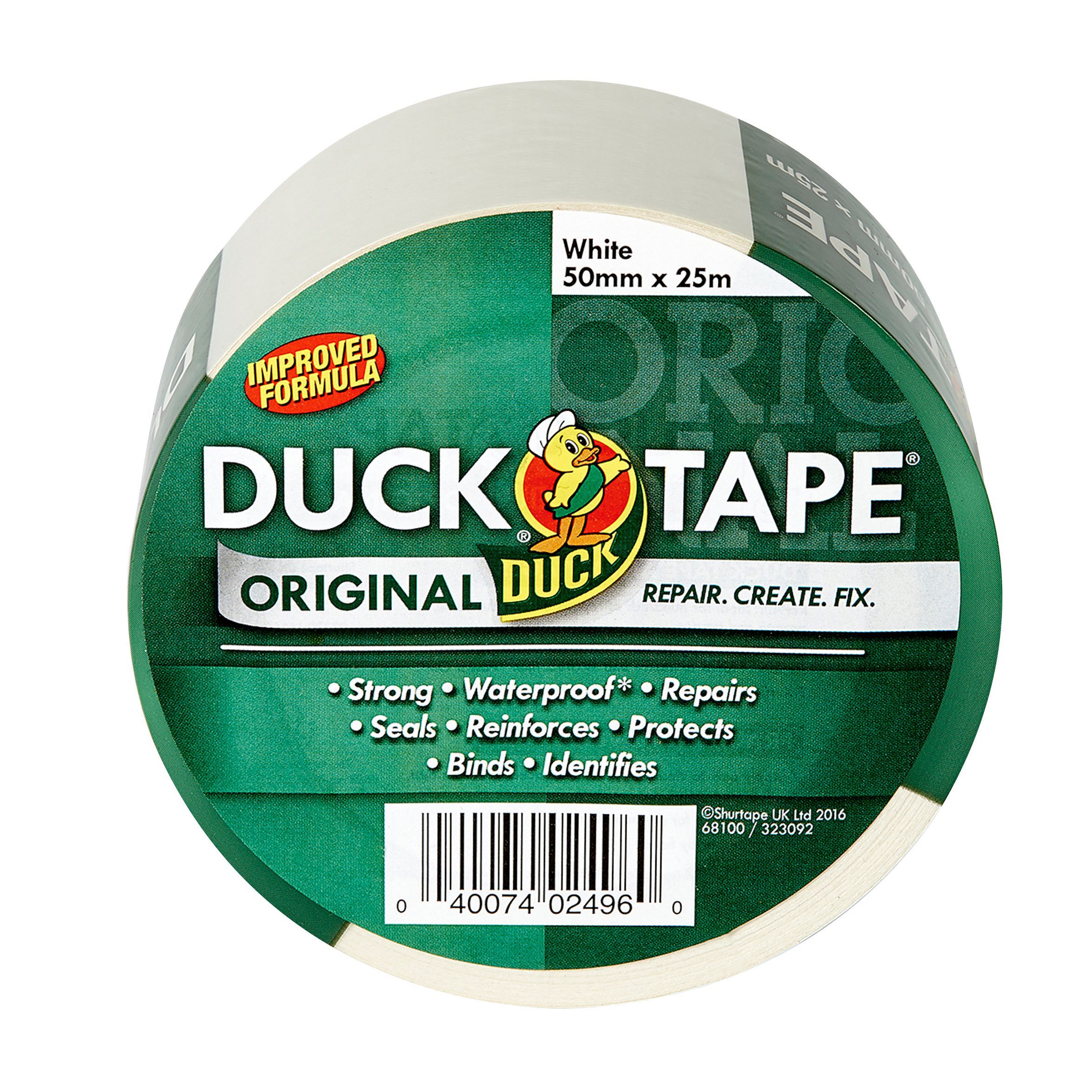 Duck White Cloth tape (L)25m (W)50mm | Departments | DIY at B&Q