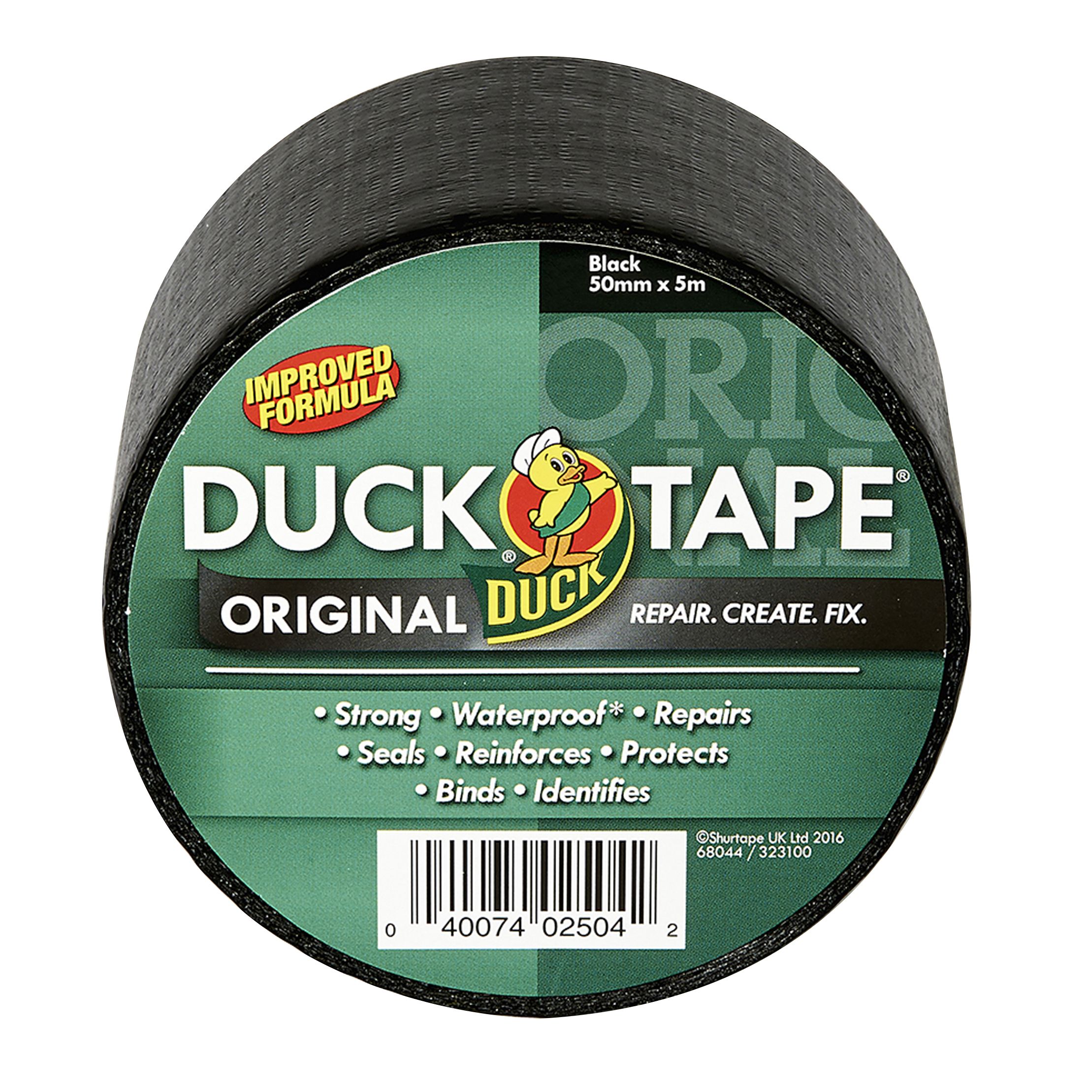 Duck Black Duct Tape (L)5m (W)50mm | Departments | DIY At B&Q