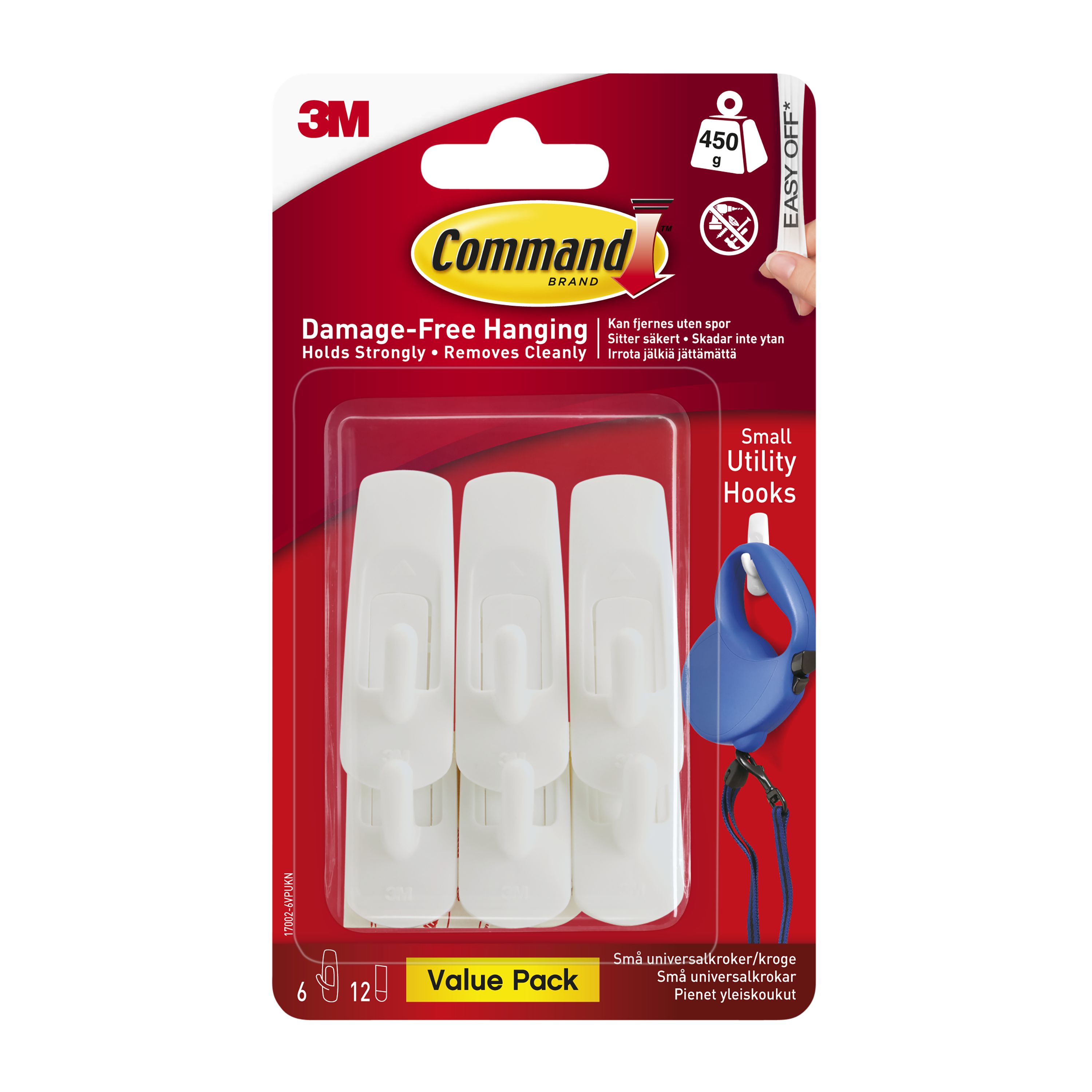 3m Command White Plastic Adhesive Hooks Pack Of 6 Departments Diy At B Q