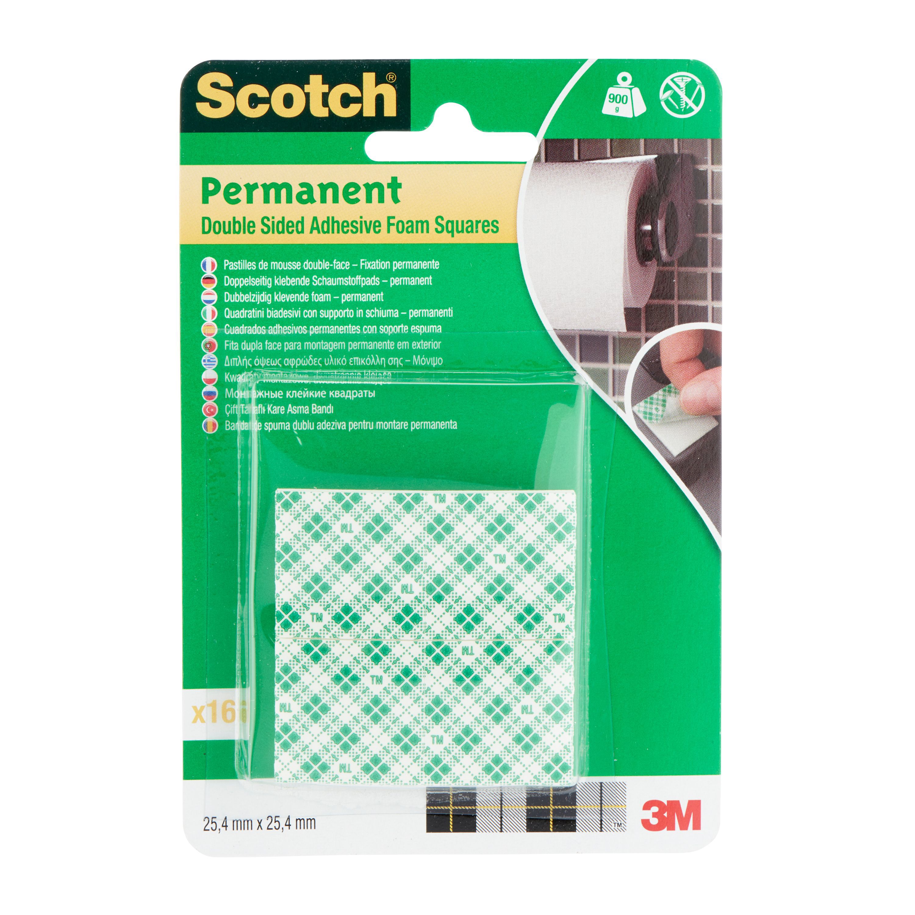 Scotch Grey Adhesive pad (L)25400mm (W)25.4mm Departments DIY at B&Q