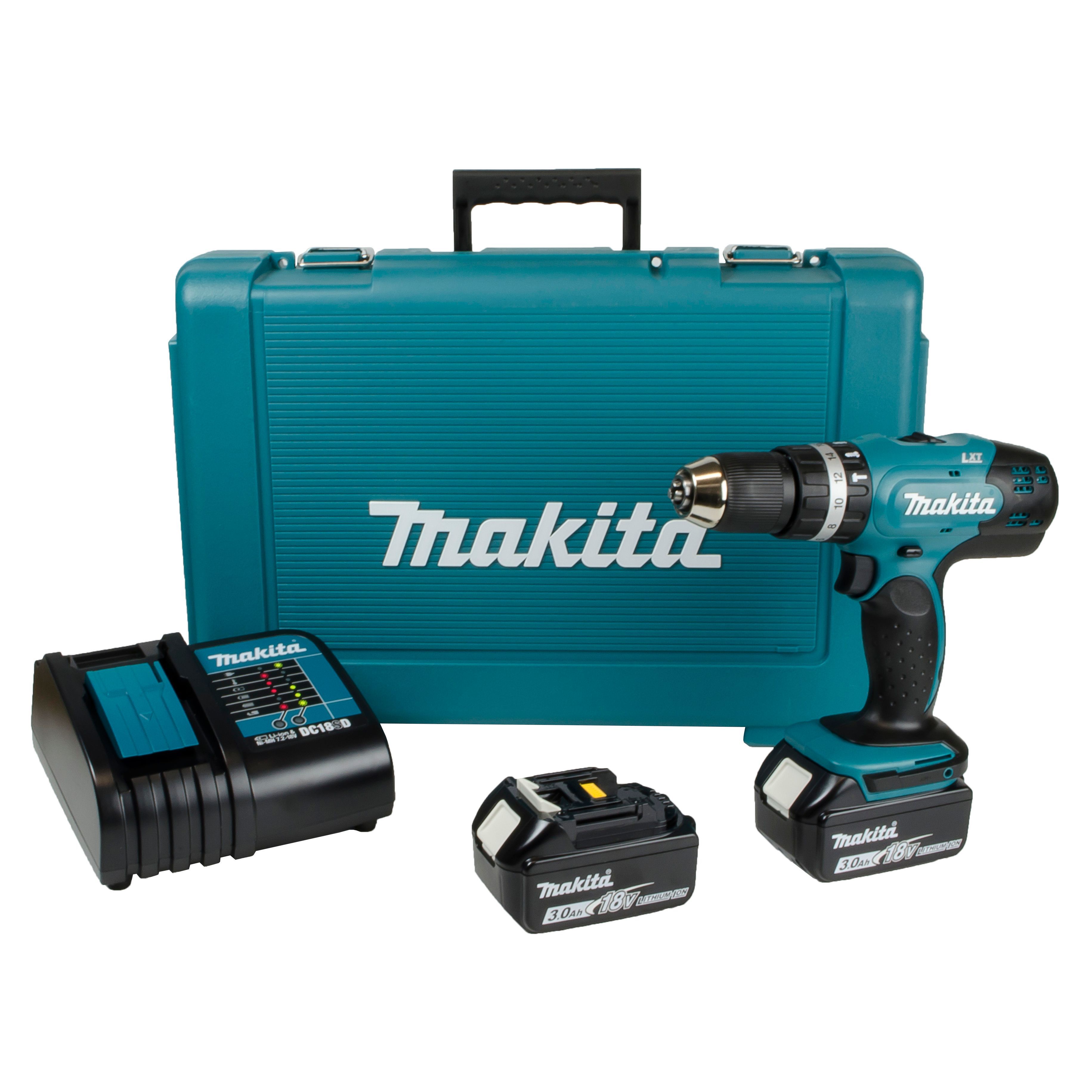 Makita LXT Cordless 18V 3Ah Lithium-ion Combi Drill 2 Batteries ...