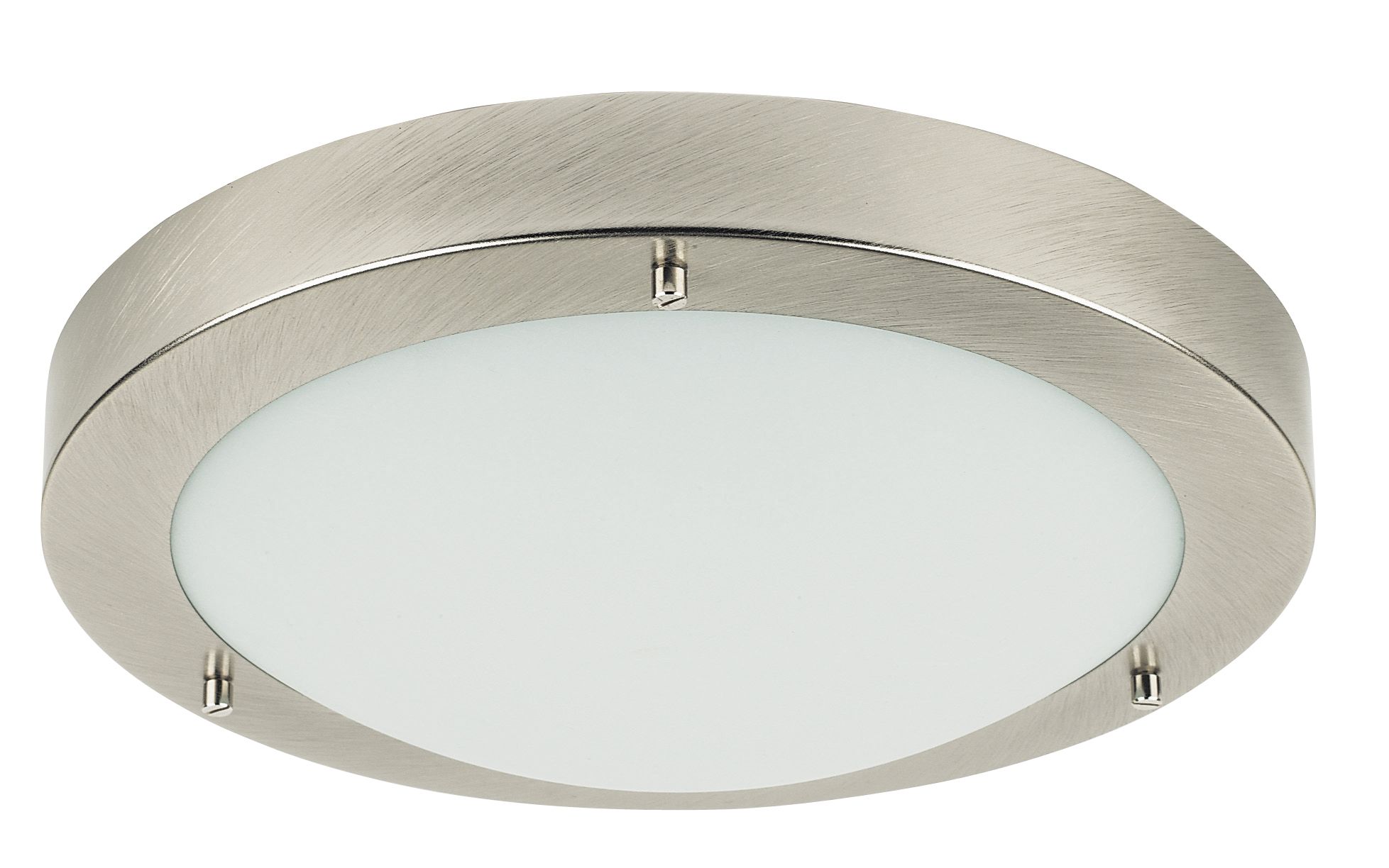 Portal Brushed chrome effect Bathroom flush light | Departments | DIY