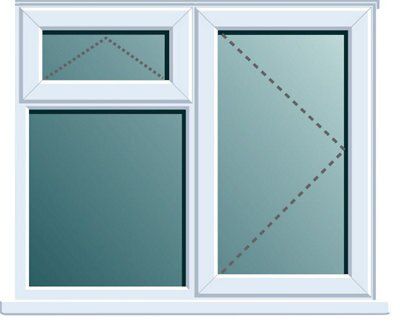 Frame One Clear Double Glazed White Upvc Right-Handed Window, (H)970mm (W)1190mm