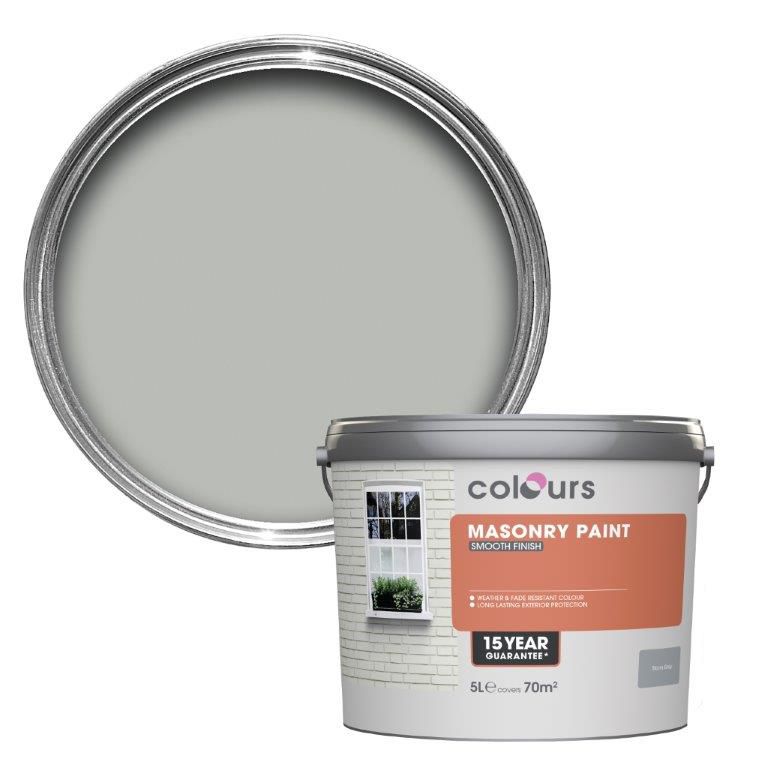 Colours Storm grey Smooth Masonry paint 5L | Departments ...