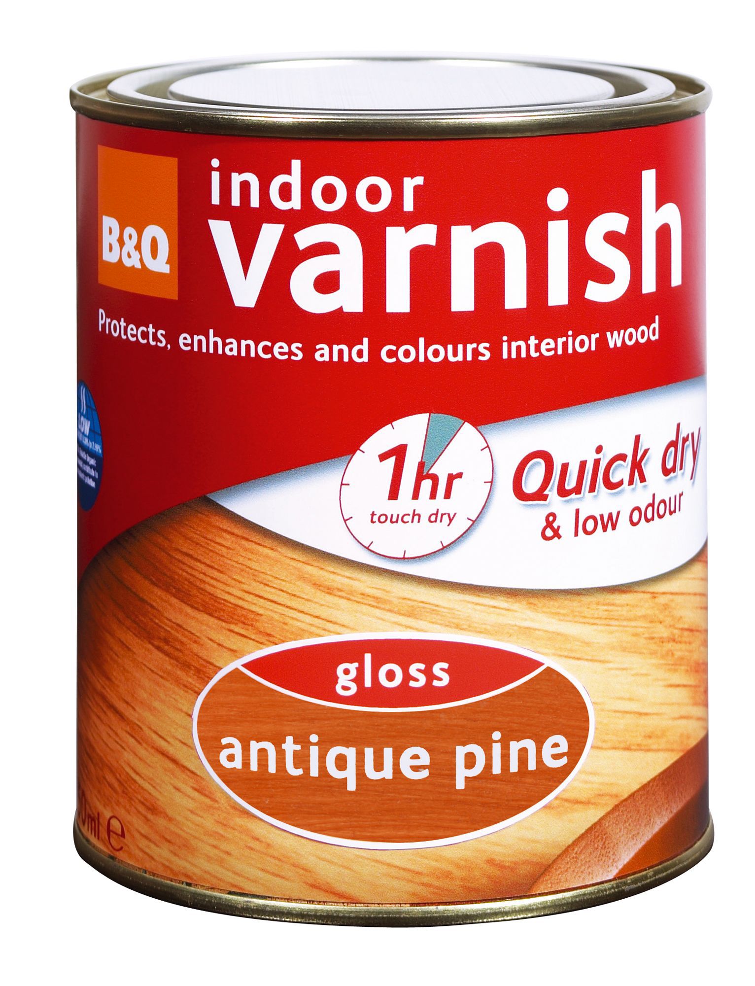 B&Q Antique Pine Gloss Interior Varnish 0.75L | Departments | DIY At B&Q