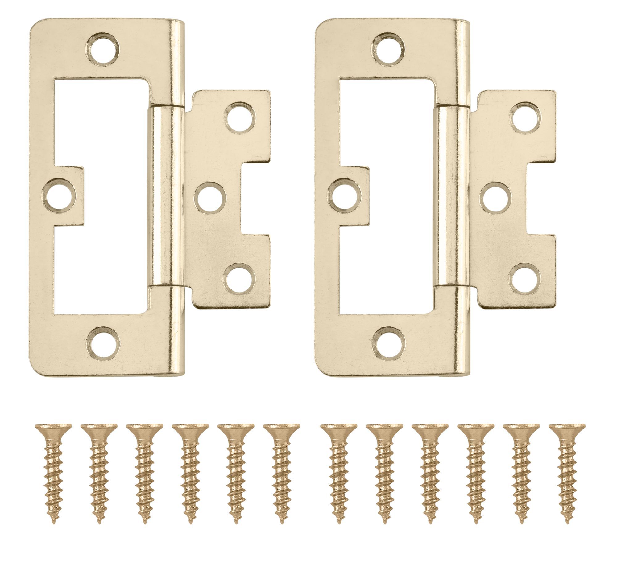 Brass Effect Metal Flush Hinge, Pack of 2 Departments DIY at B&Q