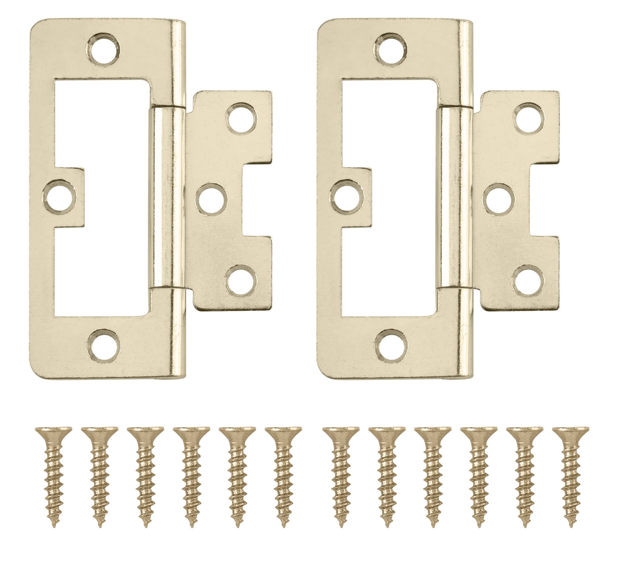 Brassplated Metal Flush Door hinge (L)75mm, Pack of 2 Departments