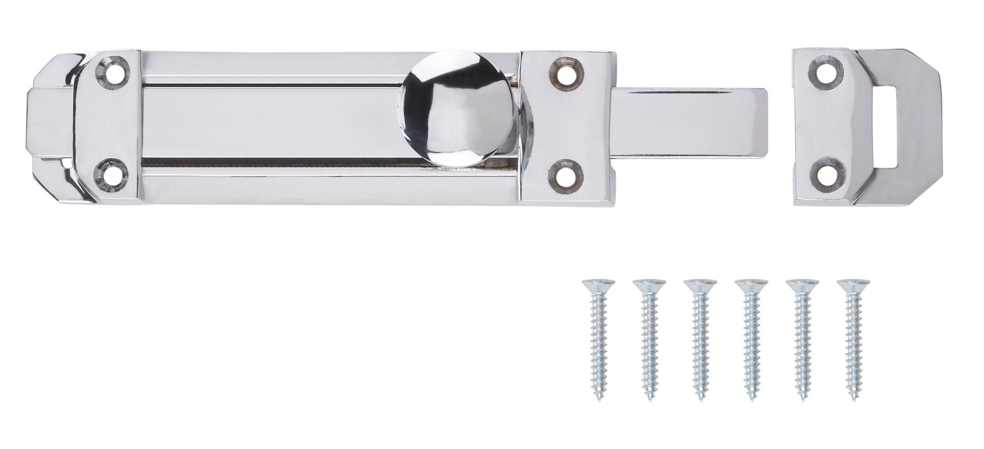 B Q Chrome Plated Brass Flat Bolt L 152mm Departments Diy At B Q