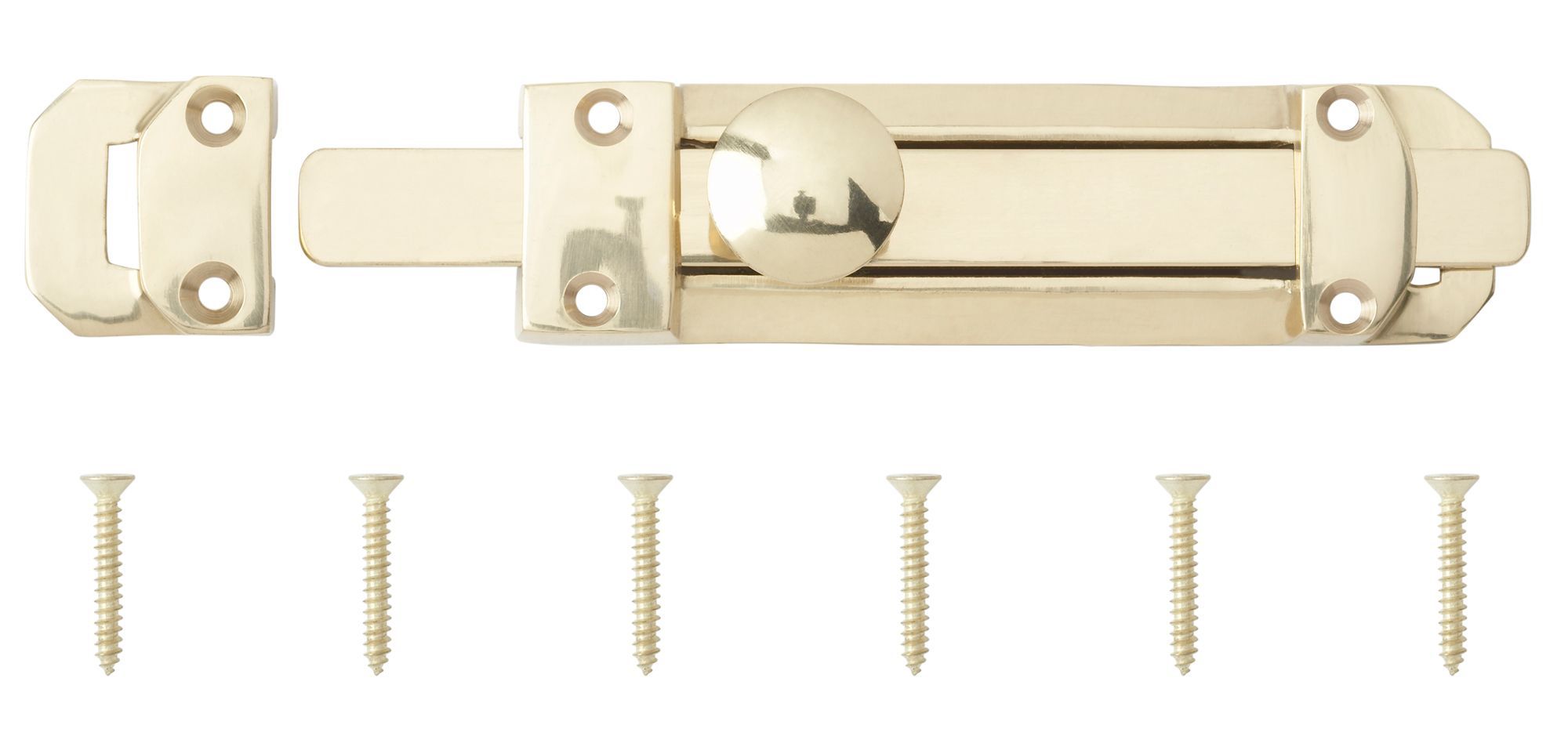 B Q Brass Flat Bolt L 152mm Departments Diy At B Q