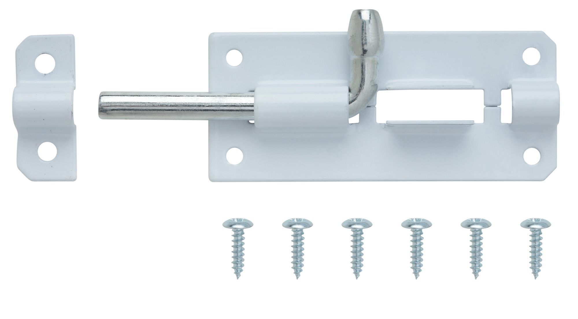 B Q White Steel Barrel Bolt L 75mm Departments Diy At B Q