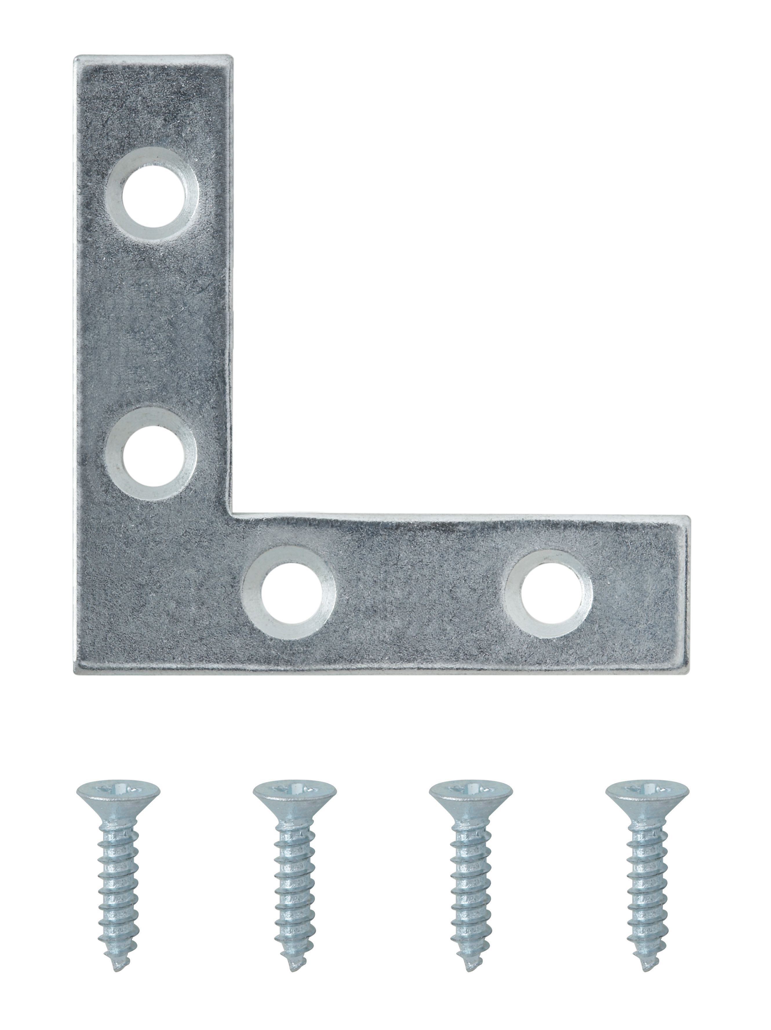 B&Q Steel Corner plate, Pack of 4 Departments DIY at B&Q