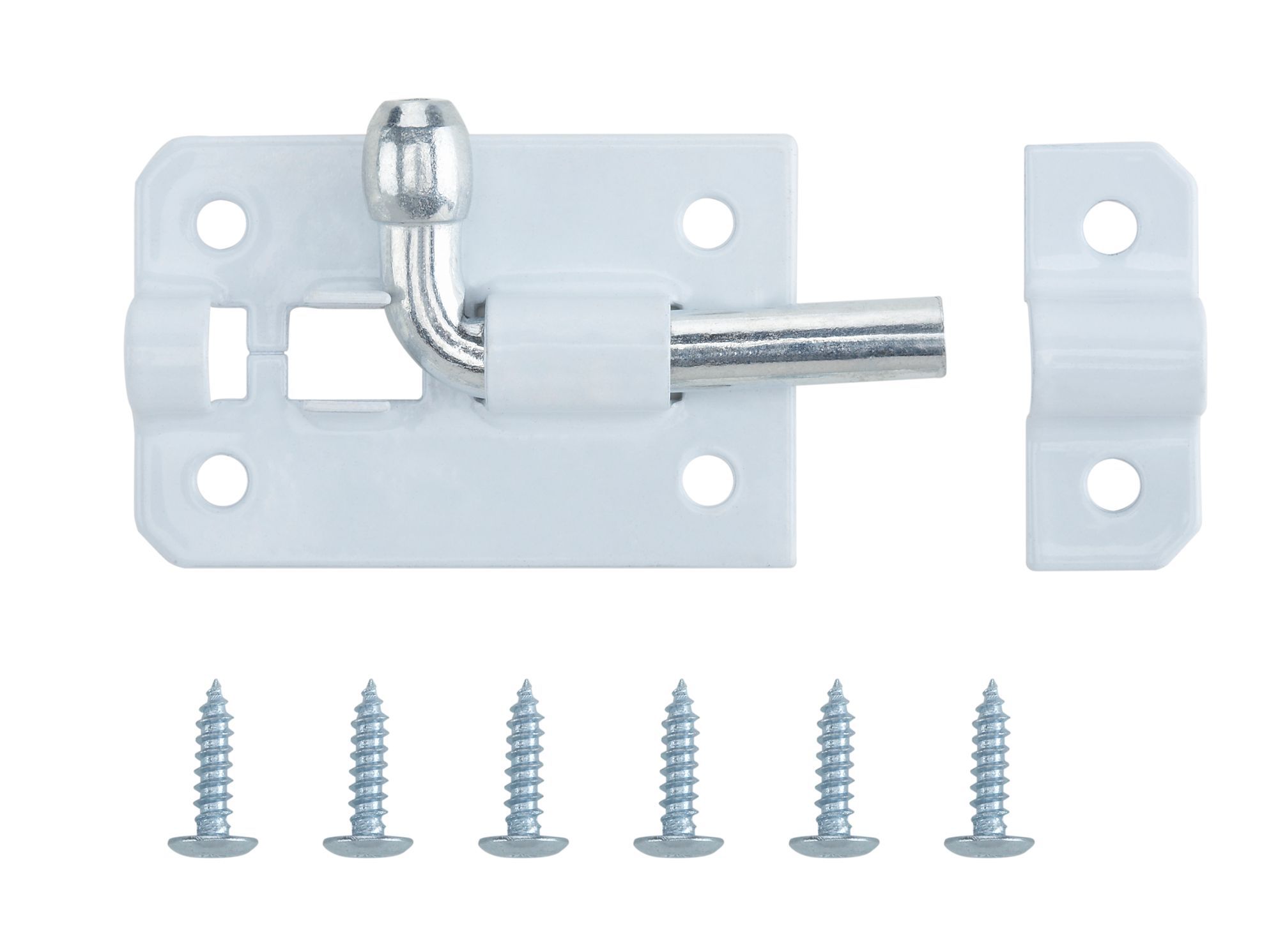 B Q White Steel Barrel Bolt L 50mm Departments Diy At B Q
