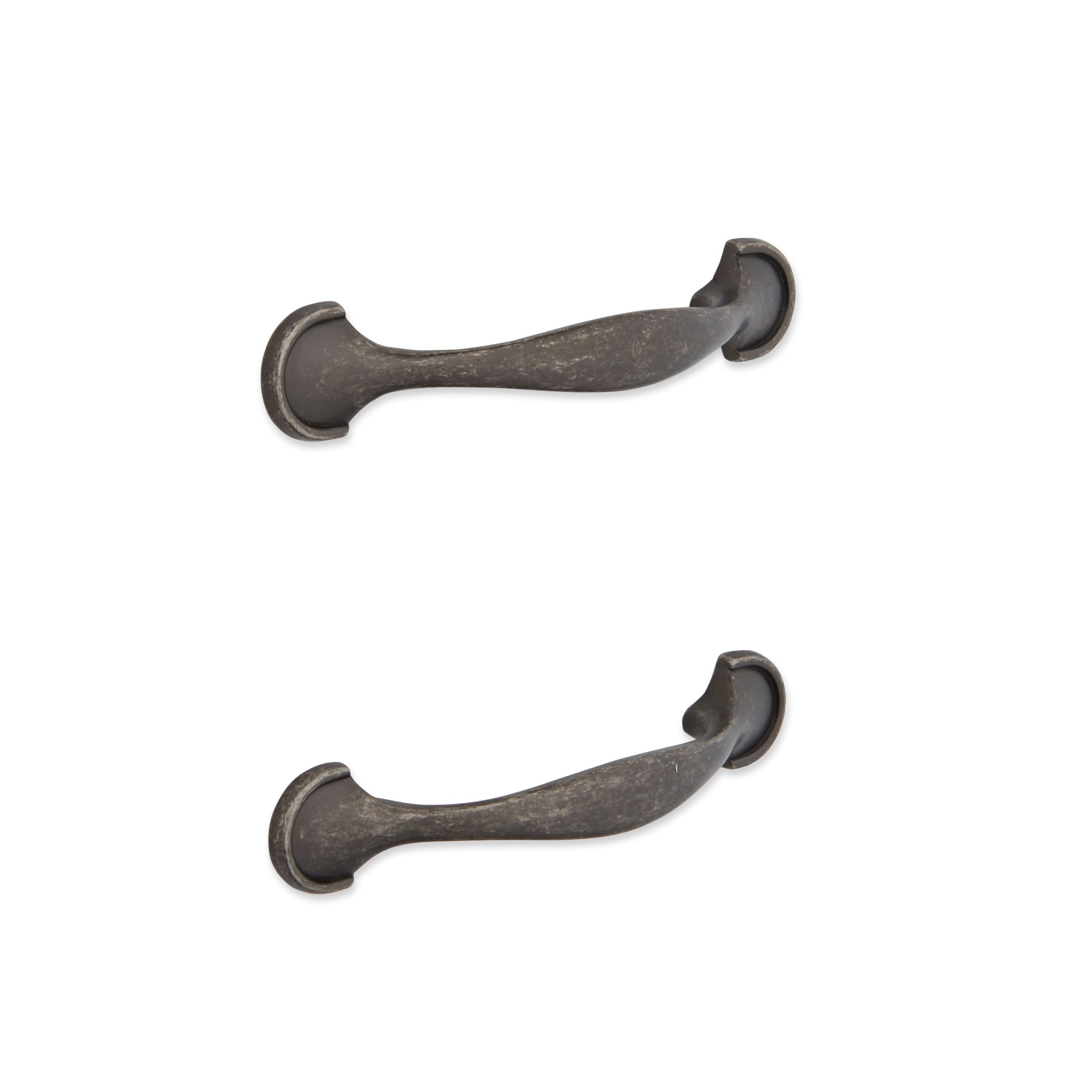 IT Kitchens Pewter effect Curved Cabinet handle, Pack of 2