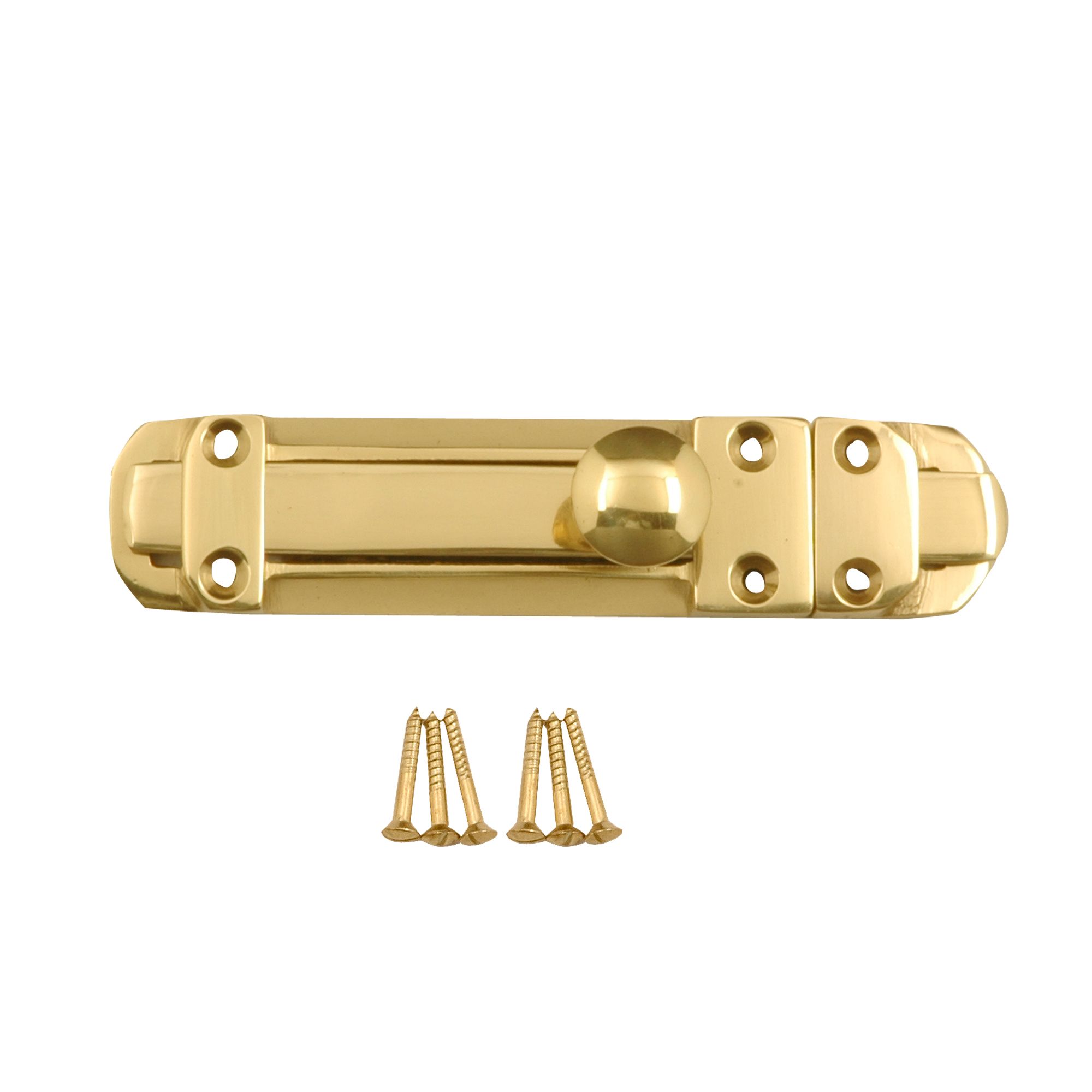 Polished Brass Straight Door bolt (L)152mm Departments DIY at B&Q