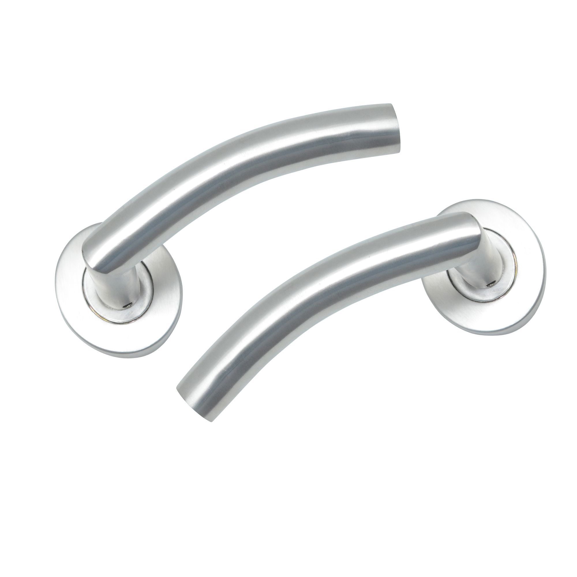 Satin Nickel Effect Internal Curved Latch Door Handle 1 Set Departments Diy At Bandq 4555