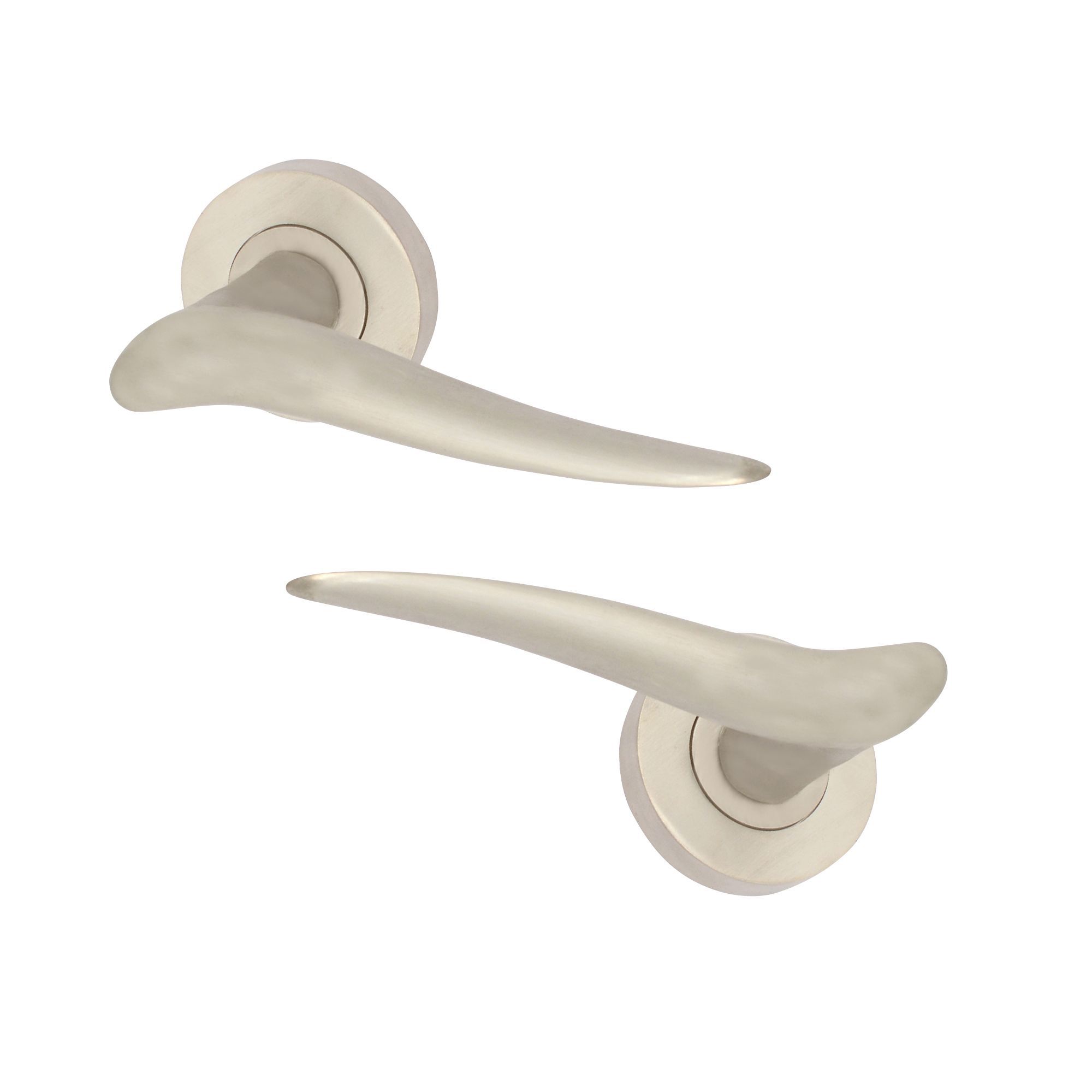 Satin Nickel effect Internal Scroll Latch Door handle, Set